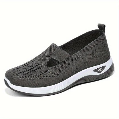 Casual Sneakers Womens Shoes Summer, Breathable Lightweight Slip On Walking Shoes, Flat Sports Outdoor Comfort Footwear