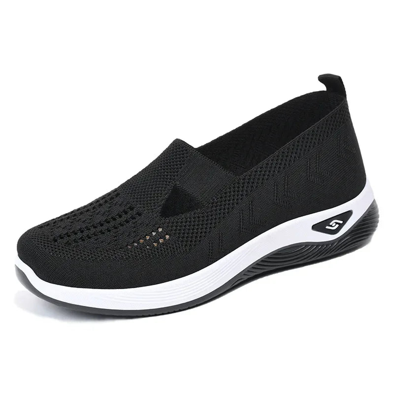 Casual Sneakers Womens Shoes Summer, Breathable Lightweight Slip On Walking Shoes, Flat Sports Outdoor Comfort Footwear