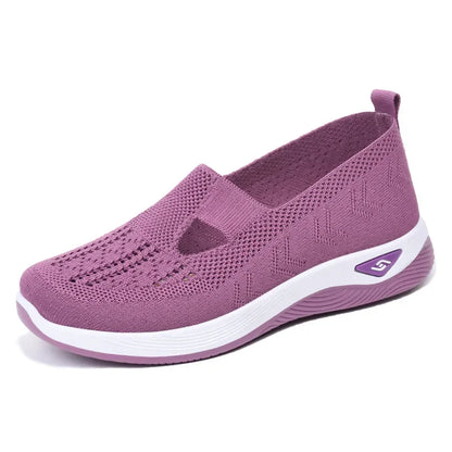 Casual Sneakers Womens Shoes Summer, Breathable Lightweight Slip On Walking Shoes, Flat Sports Outdoor Comfort Footwear