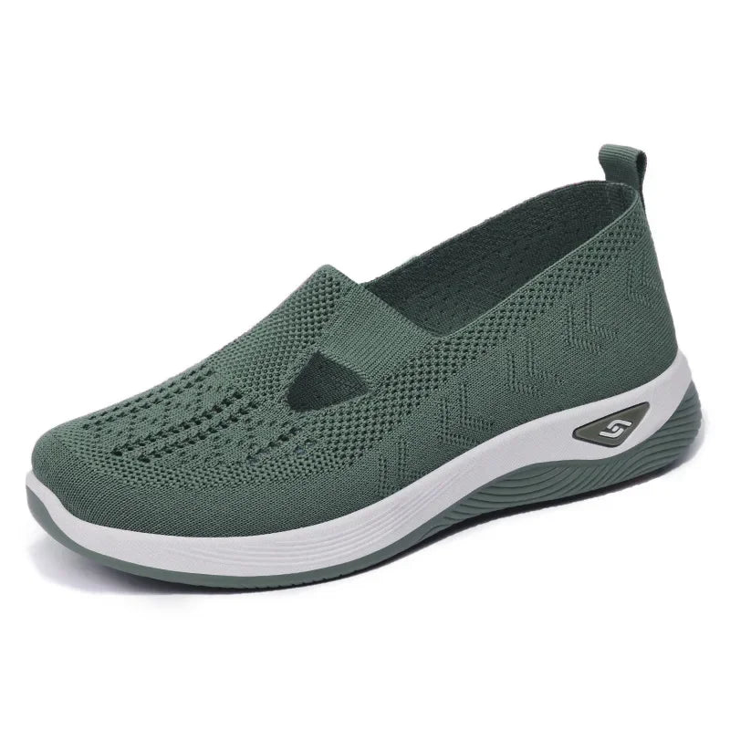 Casual Sneakers Womens Shoes Summer, Breathable Lightweight Slip On Walking Shoes, Flat Sports Outdoor Comfort Footwear