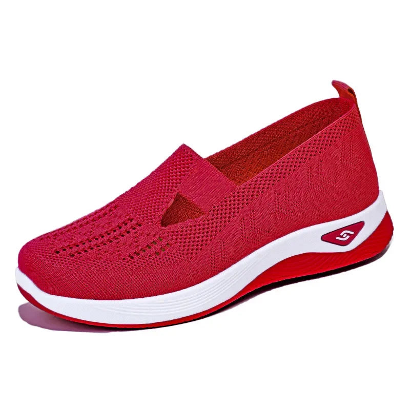 Casual Sneakers Womens Shoes Summer, Breathable Lightweight Slip On Walking Shoes, Flat Sports Outdoor Comfort Footwear