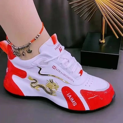 Lightweight Breathable Women Designer Sneakers, Summer Leather Waterproof Casual Sports Shoes, Non-slip Platform Shoes