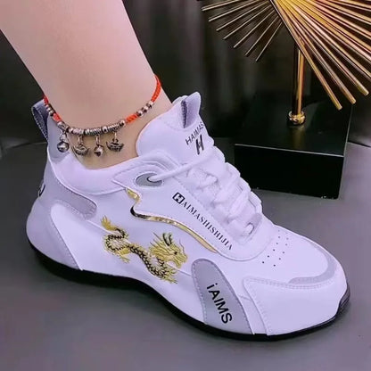 Lightweight Breathable Women Designer Sneakers, Summer Leather Waterproof Casual Sports Shoes, Non-slip Platform Shoes