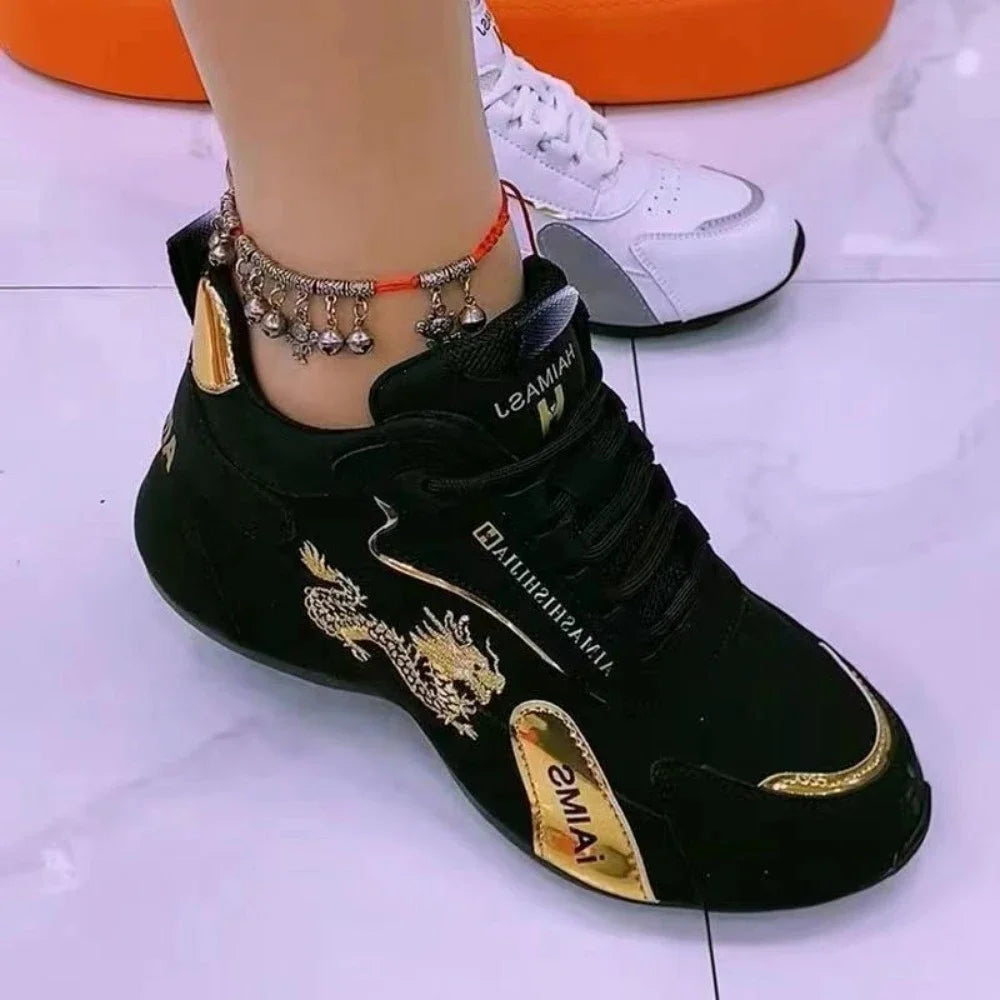 Lightweight Breathable Women Designer Sneakers, Summer Leather Waterproof Casual Sports Shoes, Non-slip Platform Shoes