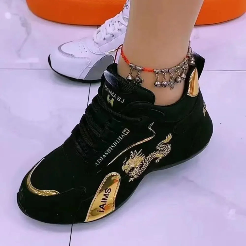 Lightweight Breathable Women Designer Sneakers, Summer Leather Waterproof Casual Sports Shoes, Non-slip Platform Shoes