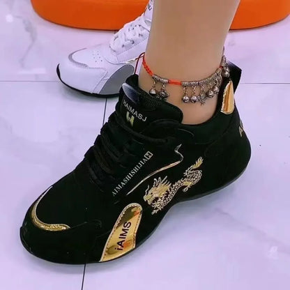 Lightweight Breathable Women Designer Sneakers, Summer Leather Waterproof Casual Sports Shoes, Non-slip Platform Shoes