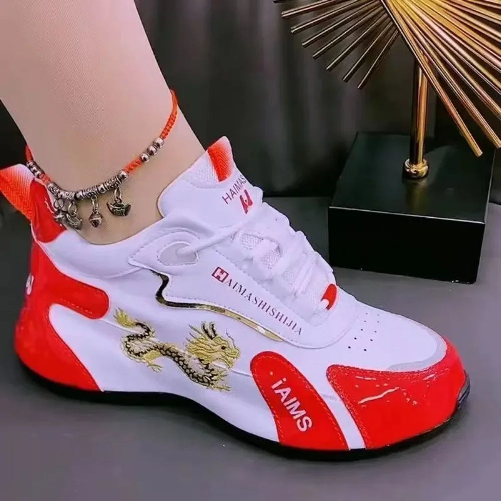 Lightweight Breathable Women Designer Sneakers, Summer Leather Waterproof Casual Sports Shoes, Non-slip Platform Shoes