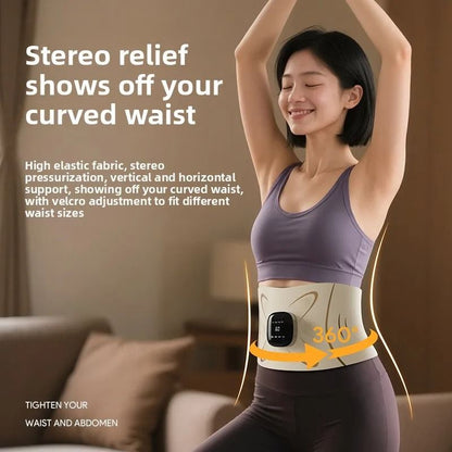 EMS Abdominal Massager Belt with Heating and Micro-Current Therapy