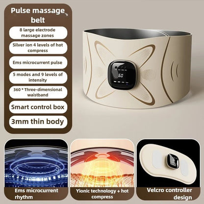EMS Abdominal Massager Belt with Heating and Micro-Current Therapy