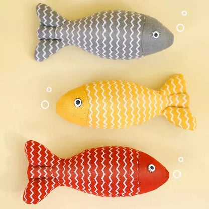 Cat Plush Simulation Fish Toy with Catnip