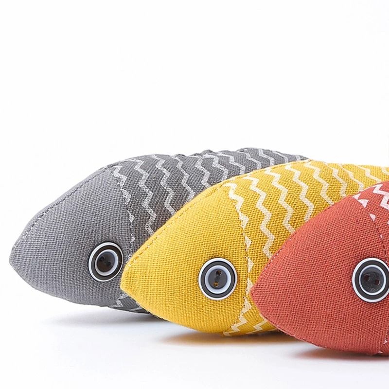 Cat Plush Simulation Fish Toy with Catnip