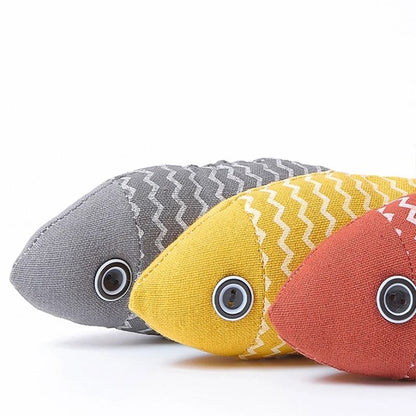 Cat Plush Simulation Fish Toy with Catnip
