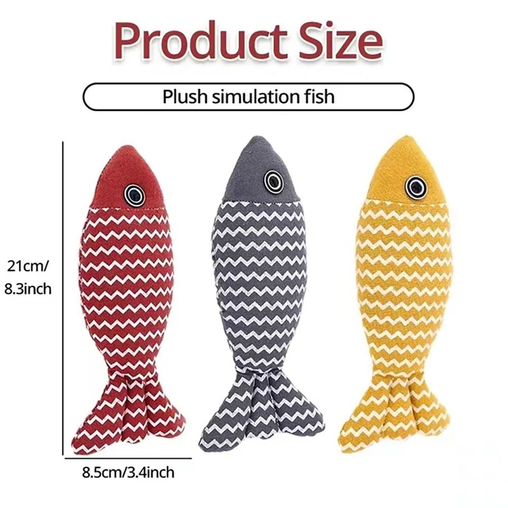 Cat Plush Simulation Fish Toy with Catnip