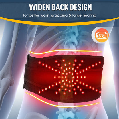 Cordless Heated Massage Pad Belt with Red Light Therapy