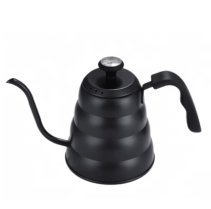 Stainless Steel Pour Over Coffee Pot with Thermometer and Long Neck Design