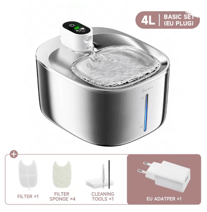 Wireless Cat Water Fountain 4L Automatic Pet Drinking Dispenser with Sensor