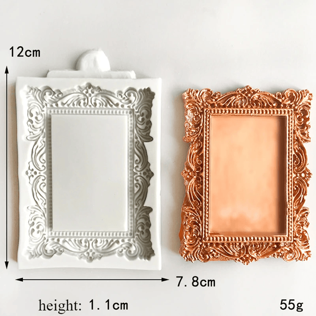 Vintage Photo Frame Silicone Molds for Chocolate and Fondant Cake Decorating