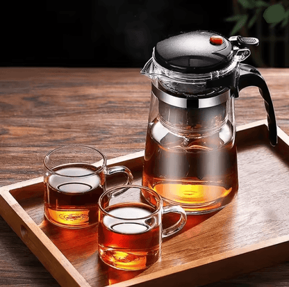 Glass Teapot with Built In Filter for Loose Leaf Tea and Herbal Brewing