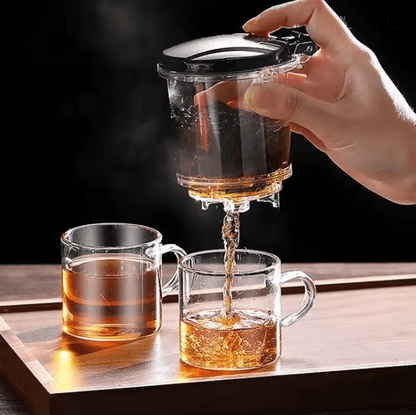 Glass Teapot with Built In Filter for Loose Leaf Tea and Herbal Brewing