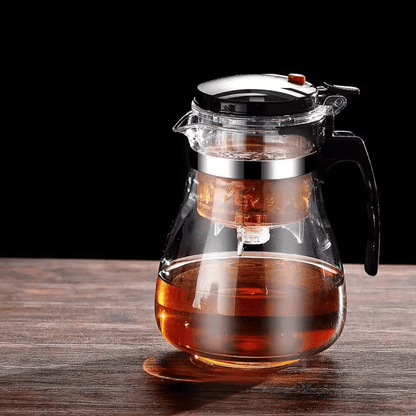 Glass Teapot with Built In Filter for Loose Leaf Tea and Herbal Brewing