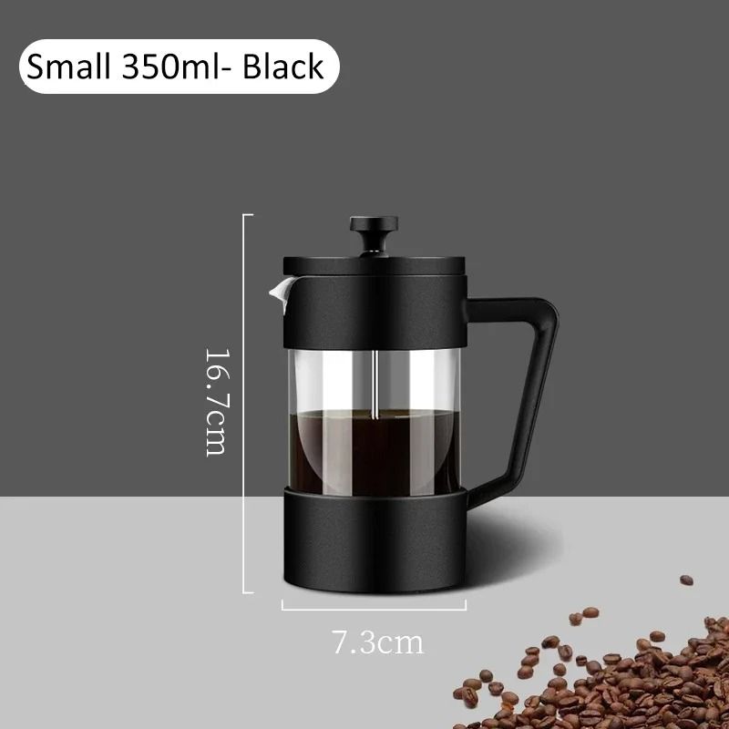 French Press Coffee Maker with Borosilicate Glass and Stainless Steel Filter