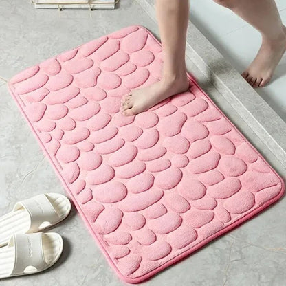 Embossed Fiber Anti-Slip Floor Mat for Bathroom & Living Room