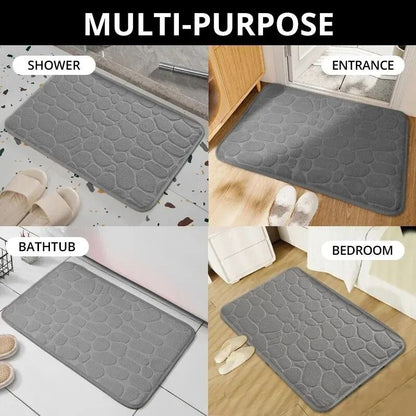 Embossed Fiber Anti-Slip Floor Mat for Bathroom & Living Room