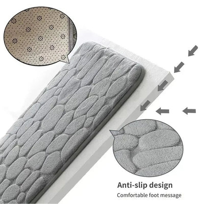 Embossed Fiber Anti-Slip Floor Mat for Bathroom & Living Room