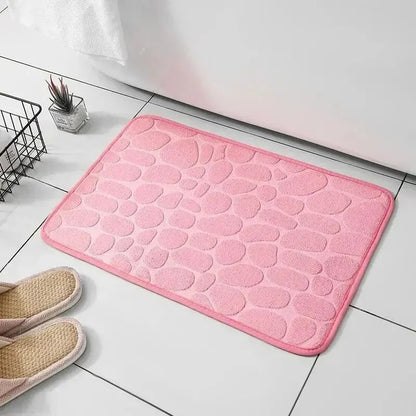 Embossed Fiber Anti-Slip Floor Mat for Bathroom & Living Room