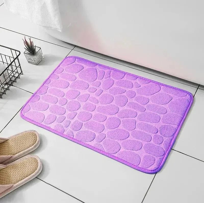 Embossed Fiber Anti-Slip Floor Mat for Bathroom & Living Room