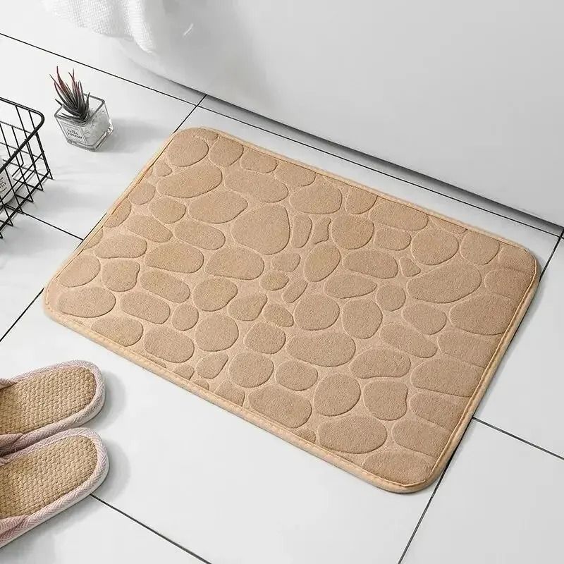 Embossed Fiber Anti-Slip Floor Mat for Bathroom & Living Room