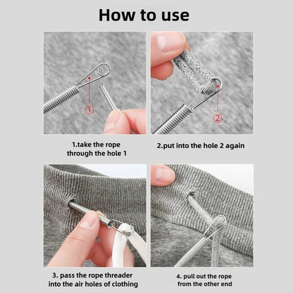 Flexible Spring Drawstring Threader Tool for Pants and Hoodies