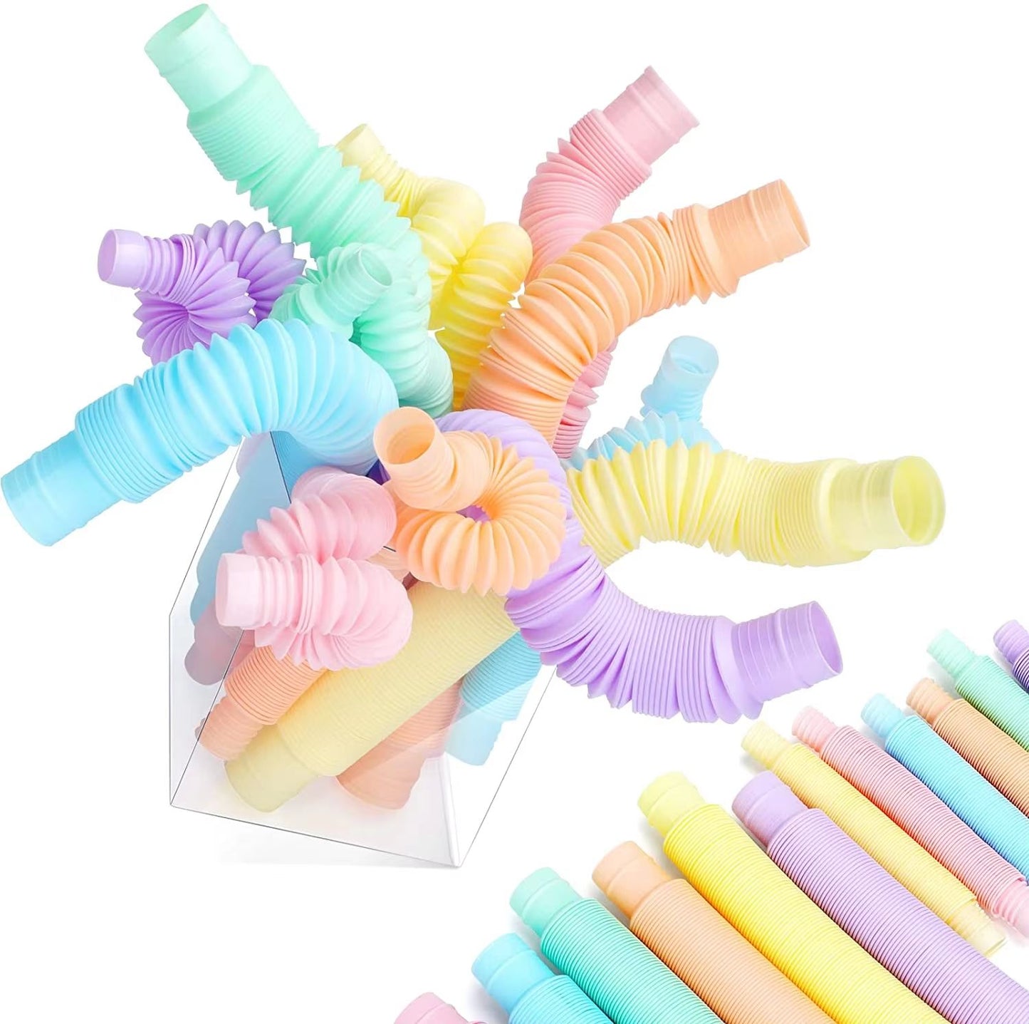 4-Pack Mini Pop Tube Sensory Fidget Toys – Colorful Building & Stress Relief for Kids with Autism, ADHD, or Anxiety