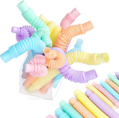 4-Pack Mini Pop Tube Sensory Fidget Toys – Colorful Building & Stress Relief for Kids with Autism, ADHD, or Anxiety