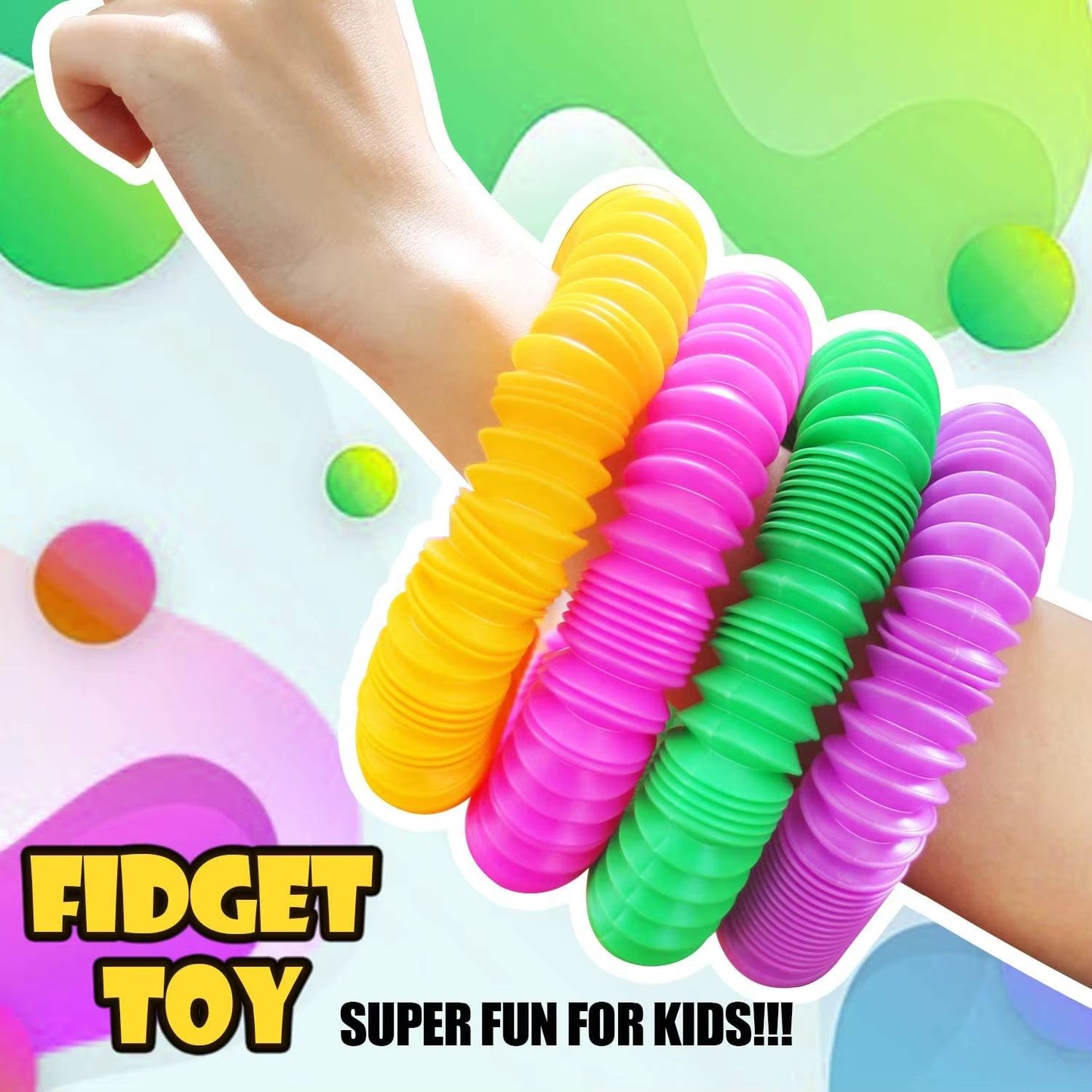 4-Pack Mini Pop Tube Sensory Fidget Toys – Colorful Building & Stress Relief for Kids with Autism, ADHD, or Anxiety