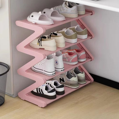 Creative Z-Shaped Multi-Layer Shoe Rack – Space-Saving Shoe Storage Organizer for Home & Dorm