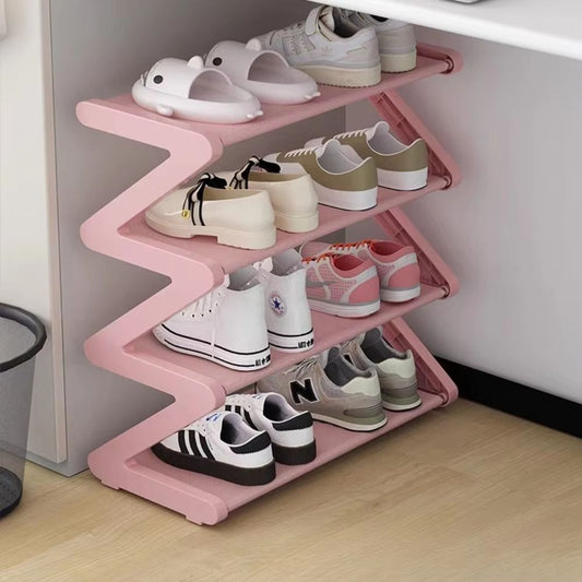 Creative Z-Shaped Multi-Layer Shoe Rack – Space-Saving Shoe Storage Organizer for Home & Dorm