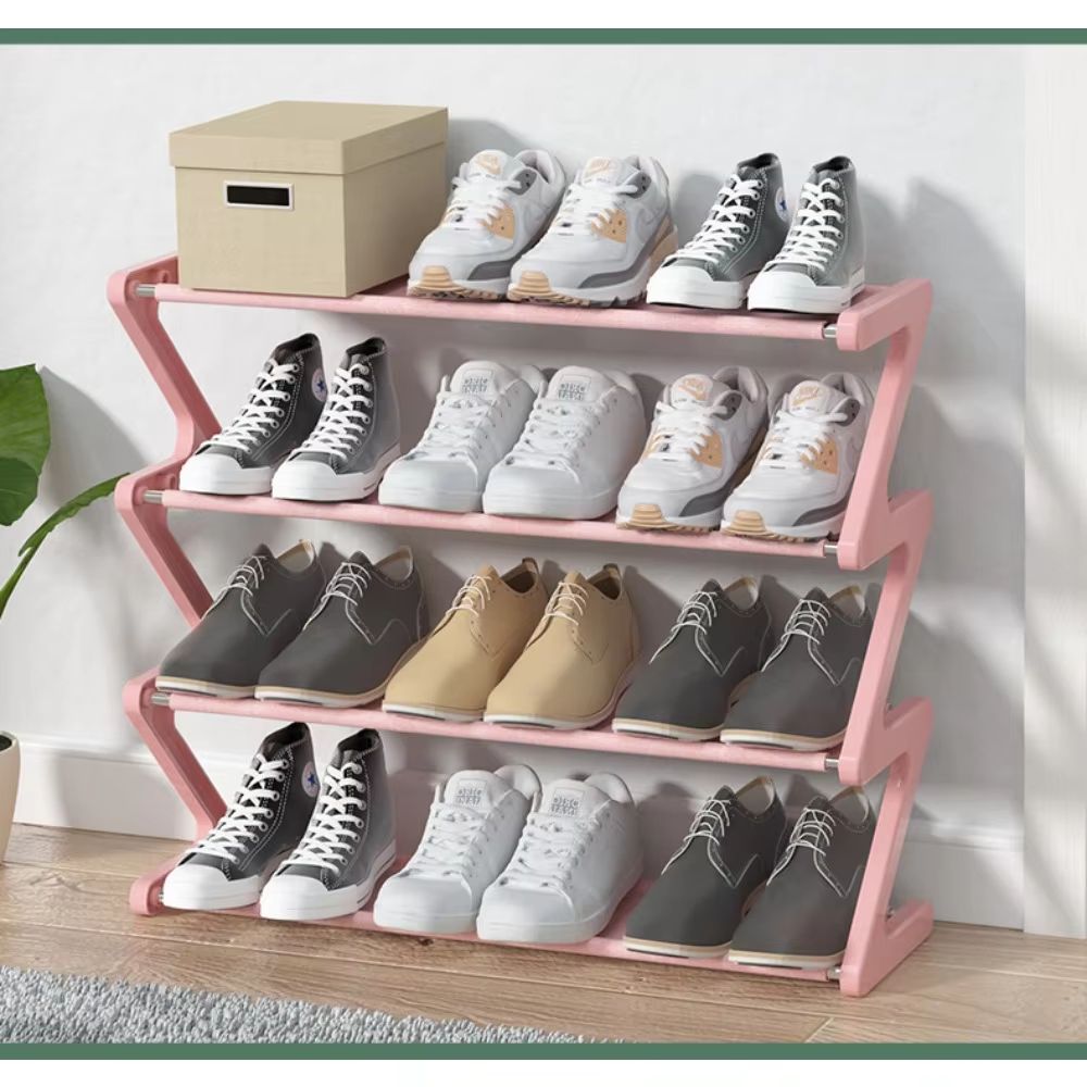 Creative Z-Shaped Multi-Layer Shoe Rack – Space-Saving Shoe Storage Organizer for Home & Dorm