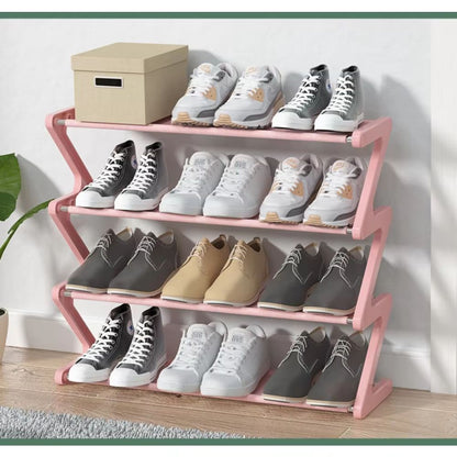Creative Z-Shaped Multi-Layer Shoe Rack – Space-Saving Shoe Storage Organizer for Home & Dorm