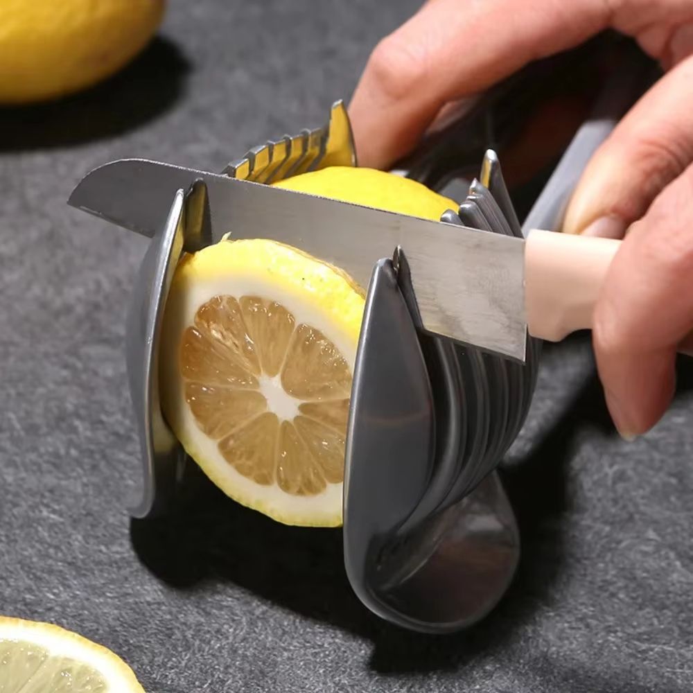 Stainless Steel Fruit & Vegetable Slicer Clip – Precision Kitchen Cutter Tool for Easy Tomato, Lemon, Orange, and Onion