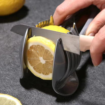 Stainless Steel Fruit & Vegetable Slicer Clip – Precision Kitchen Cutter Tool for Easy Tomato, Lemon, Orange, and Onion