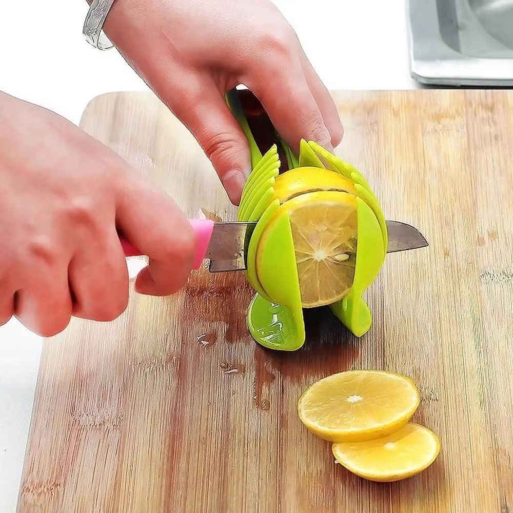 Stainless Steel Fruit & Vegetable Slicer Clip – Precision Kitchen Cutter Tool for Easy Tomato, Lemon, Orange, and Onion