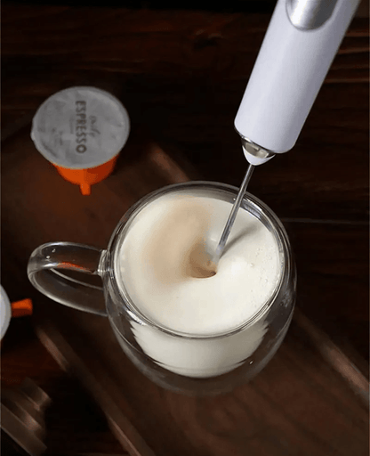 Wireless Handheld Milk Frother with Double Whisk and Three Speed Control
