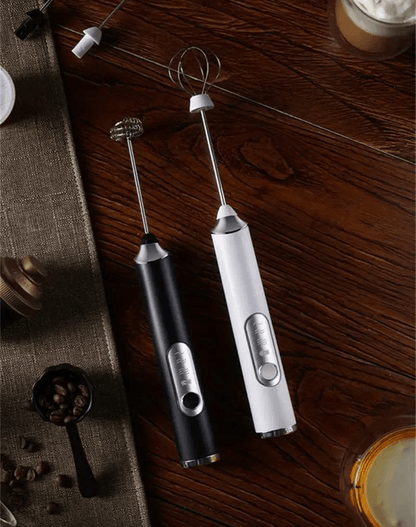Wireless Handheld Milk Frother with Double Whisk and Three Speed Control