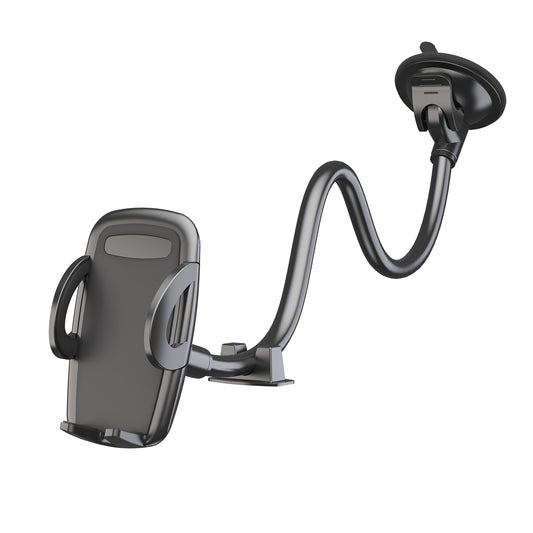 Gooseneck Long Arm Phone Mount Holder, Solid Car Truck, Anti Shake Stabilizer Compatible All Cell Phones