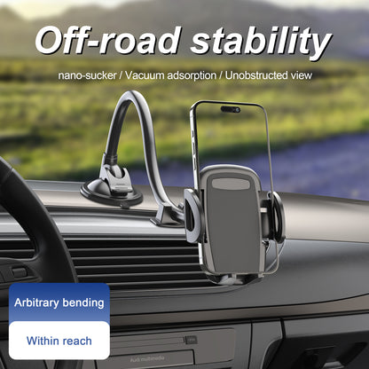 Gooseneck Long Arm Phone Mount Holder, Solid Car Truck, Anti Shake Stabilizer Compatible All Cell Phones