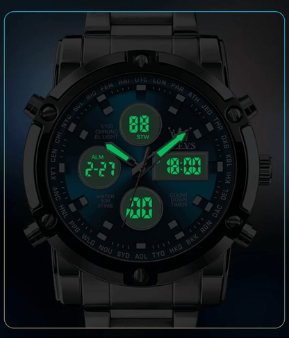 OLEVS Multifunction Waterproof Electronic Watch for Men with Luminous Display
