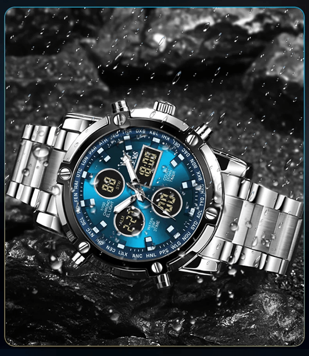 OLEVS Multifunction Waterproof Electronic Watch for Men with Luminous Display