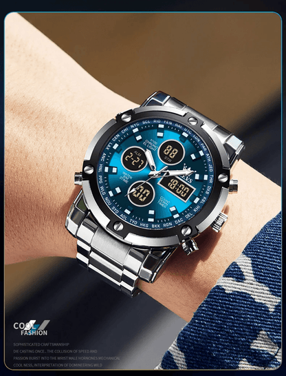 OLEVS Multifunction Waterproof Electronic Watch for Men with Luminous Display