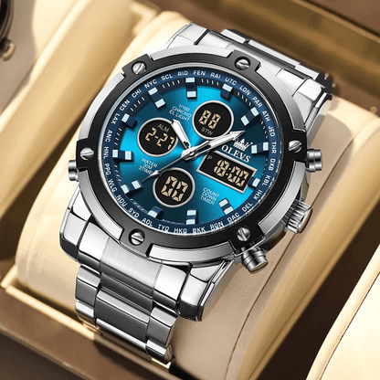 OLEVS Multifunction Waterproof Electronic Watch for Men with Luminous Display